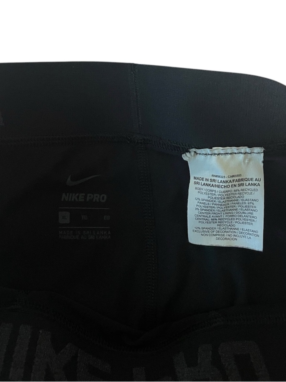 Nike Pro Tights Black/ Anthracite Men’s Size XL - Picture 7 of 7